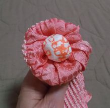 ピンクの帯揚げ