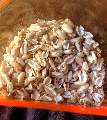 珠霞が食べた後のオーツ麦