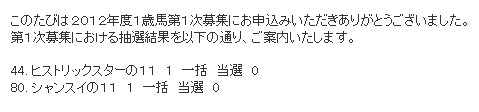 2012抽選結果