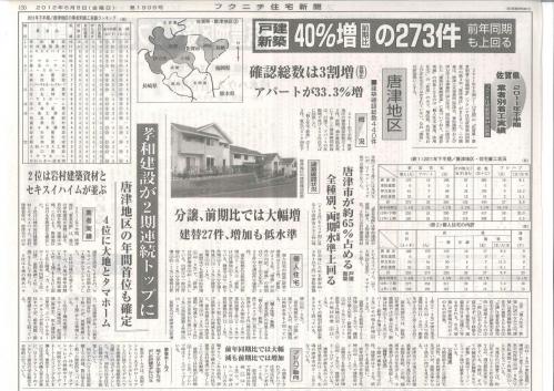 2011下半期唐津地区着工棟数