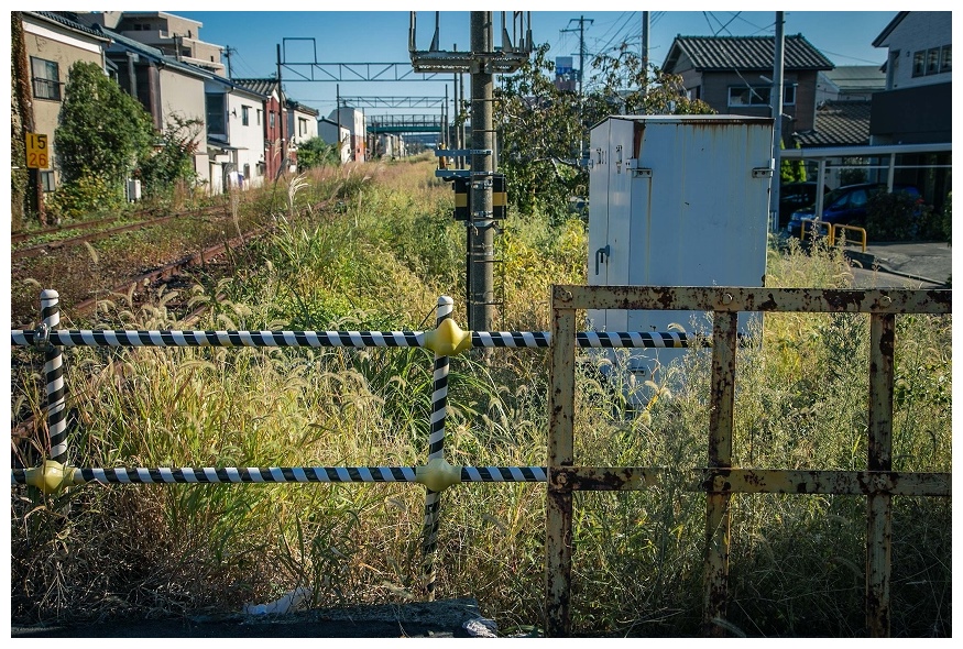 寺町堀踏切と日の出町陸橋