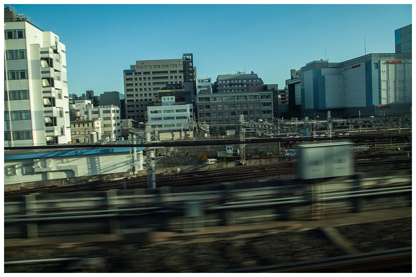 京都駅付近、のぞみからの車窓