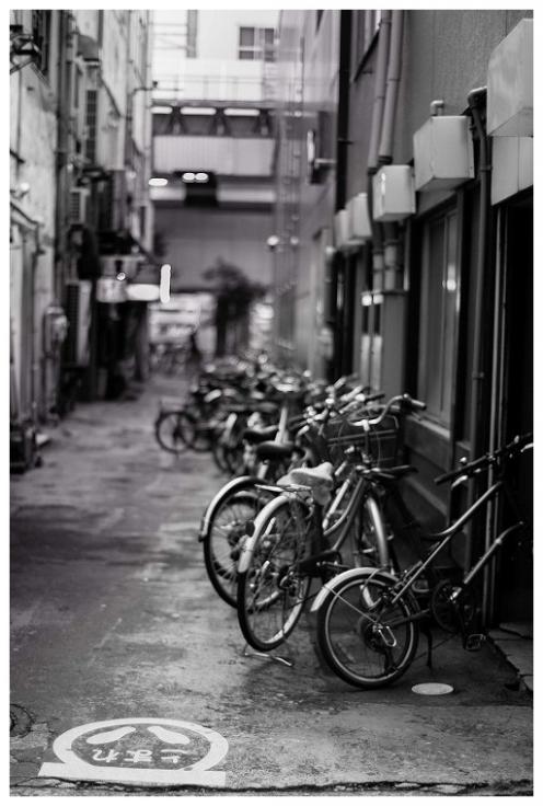 古町の駐輪風景