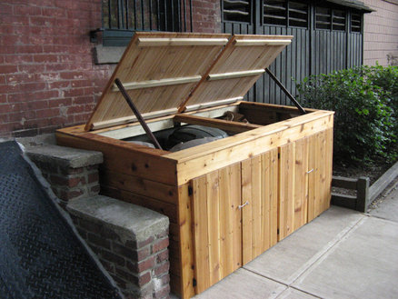 garbage enclosure outdoor storage plans trash bin shed holder diy lumberjocks enclosures cabinet cans build wood outside building sheds bins