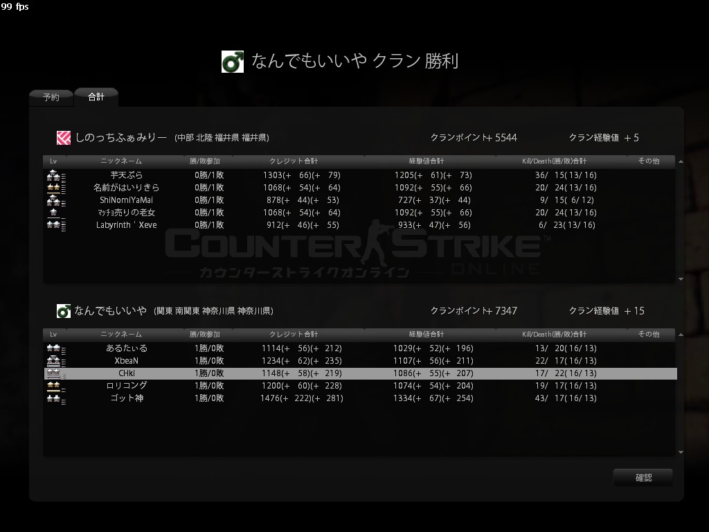 vs しのっちふぁみりー様