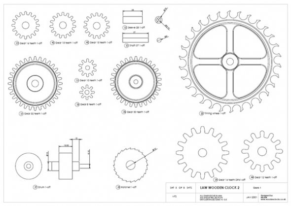 Free Wooden Gear Clock Patterns | How To build an Easy DIY Woodworking 