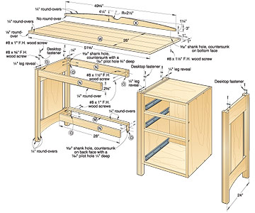 Computer Desk Woodworking Plan