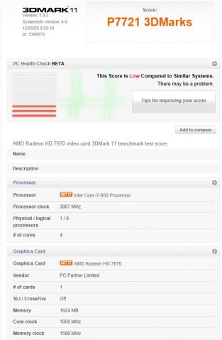 3DMark11-1 OC 1050MHz 1500MHz