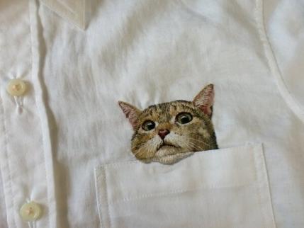 猫の刺繍