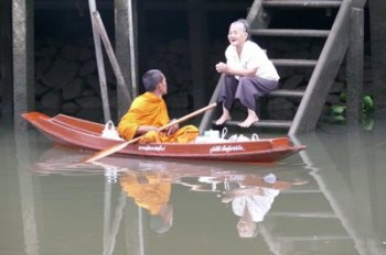 Monk on boat
