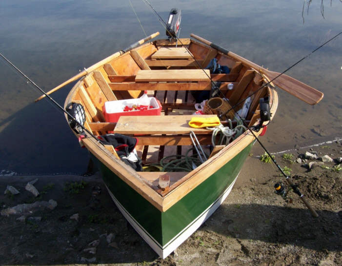 Wooden Boat with Seven People