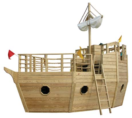 wooden pirate ship climbing frame