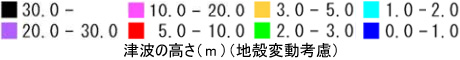 津波の高さ(満潮位・地殻変動考慮)