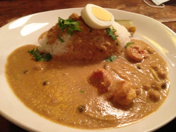 吉祥寺リトルスパイスの季節のカレー、エビと・・・