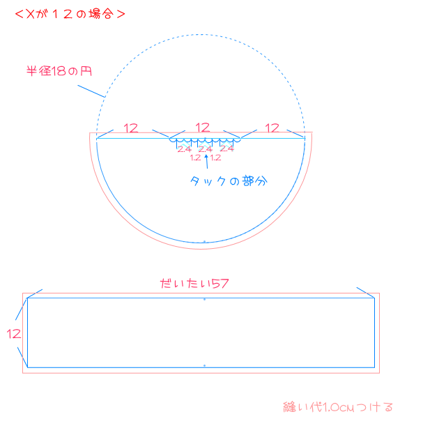 あぁっ ハンドメイド ラヴ 無料型紙製図 完全な半円のグラニーバッグ 半丸バッグ