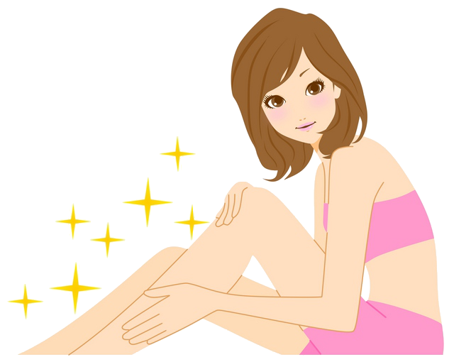 脚脱毛した女性