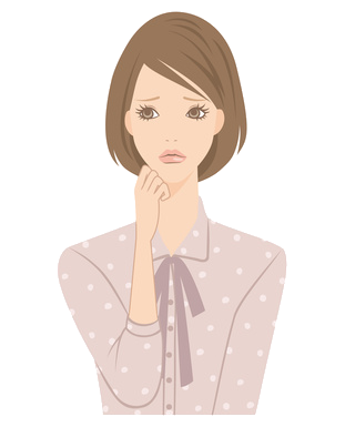 不安に思う女性