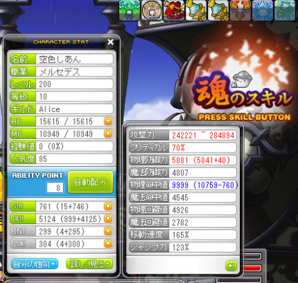 メルセデス ステータス