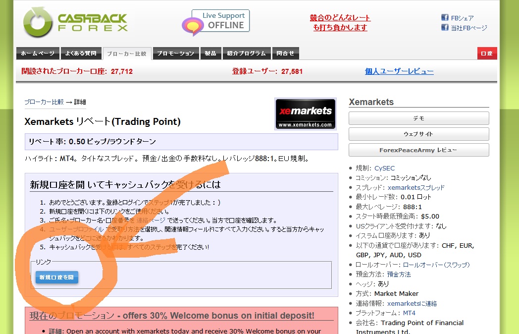 Cashbackforex xemarkets