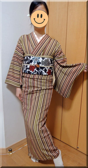 羽織なし、珍しく羽織が主役コーデ♪秋っぽい(笑)