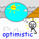 絵で覚える Optimistic の意味 らく単plus 絵で意味覚える英語帳