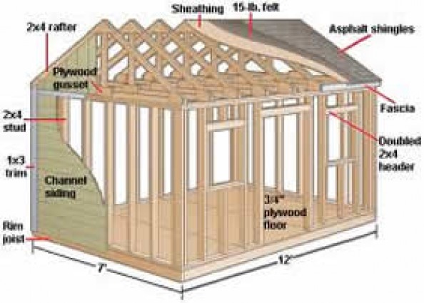 8x14 tall gable shed plan with porch