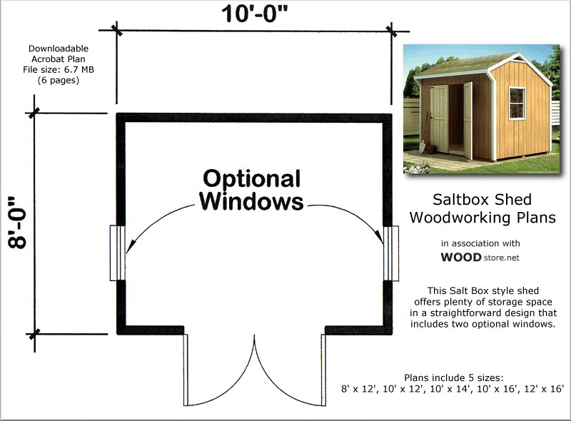 Saltbox Shed Plans Free by 8\'x10\'x12\'x14\'x16\'x18\'x20\'x22\'x24 ...