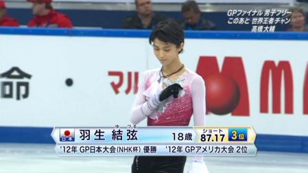 羽生結弦 GPファイナル FS ノートルダムドパリ 2012 11-2