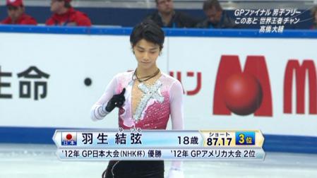 羽生結弦 GPファイナル FS ノートルダムドパリ 2012 12