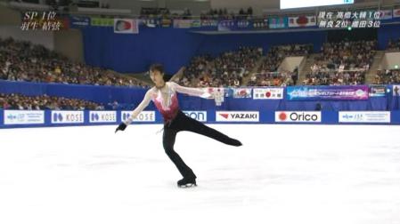 羽生結弦 全日本フィギュア FS ノートルダムドパリ 84 3A+2Tタノ