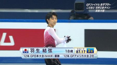 羽生結弦 GPファイナル FS ノートルダムドパリ 2012 9