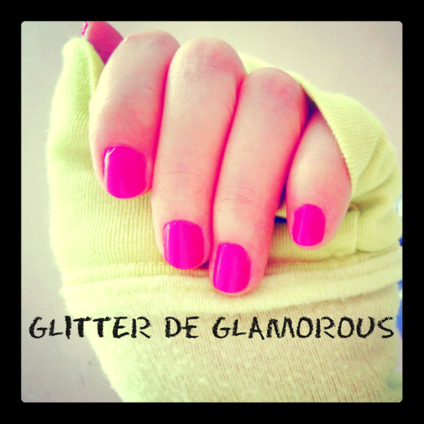 GLITTER de GLAMOROUS neon pink nail