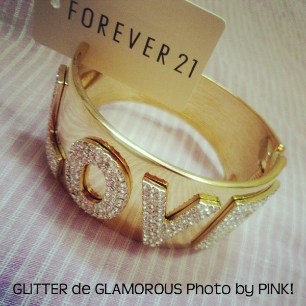 FOREVER21LOVEラインストーンブレスレット