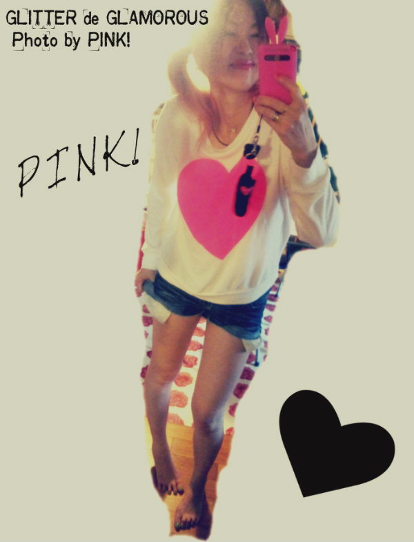 PINK!着画-WILDFOXみたいなFOREVER21Neonハートトップ