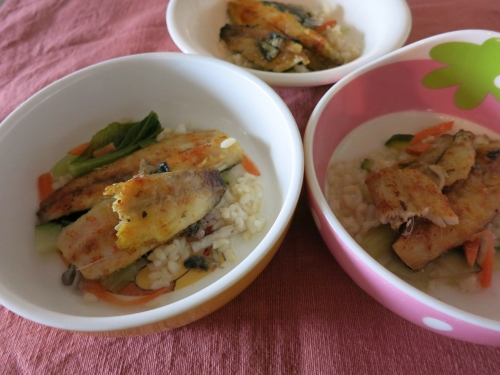 朝ご飯 いわしフィーレのオイル焼き