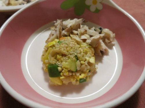 夜ご飯 さわら焼きとターメリック炒飯