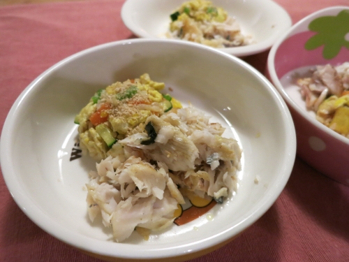 夜ご飯 さわら焼きとターメリック炒飯