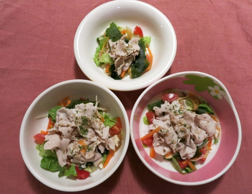 夜ご飯 豚の冷しゃぶサラダ
