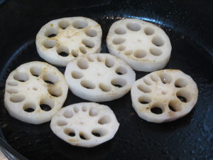蓮根のチーズソテー1