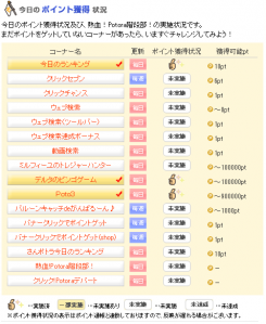 Potora ポイント獲得方法