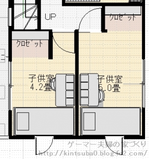 子供部屋家具配置イメージ
