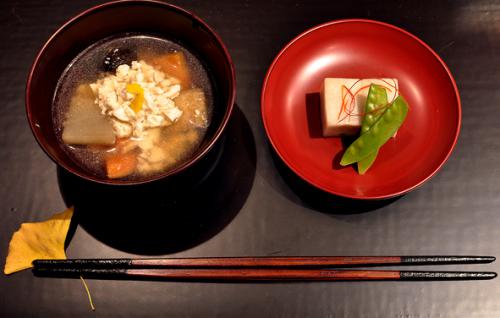 中野知昭/羽反汁椀(小・溜)、豆皿(朱)