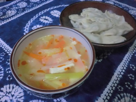 野菜スープ&水餃子