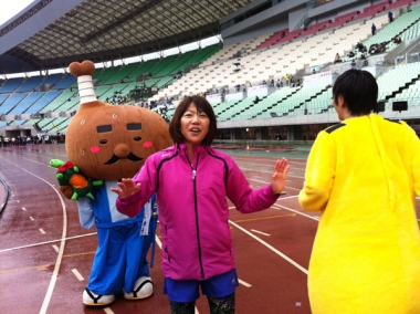 Qちゃんがお出迎え
