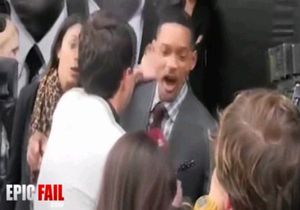 ウィル・スミスの口にキスしてキレられた男性リポーターwwwww