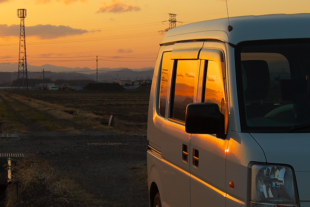 夕景とエブリィ