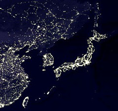 東アジアの夜景