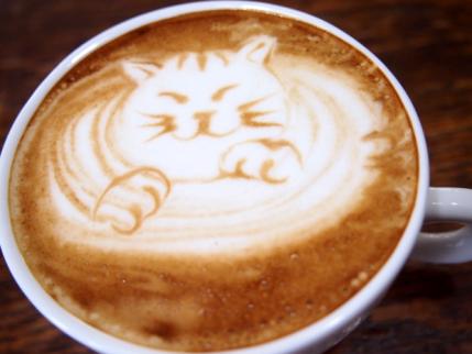 ネコのデザインカプチーノ