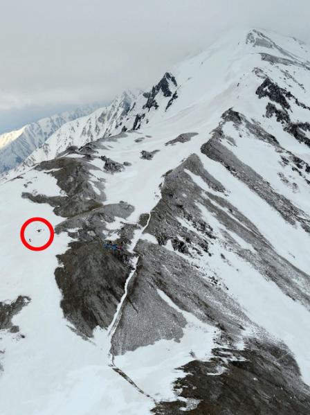 白馬岳三国境遭難現場付近