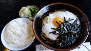 20141019 くるまや本店 とろろかけそば(冷やし)ライス